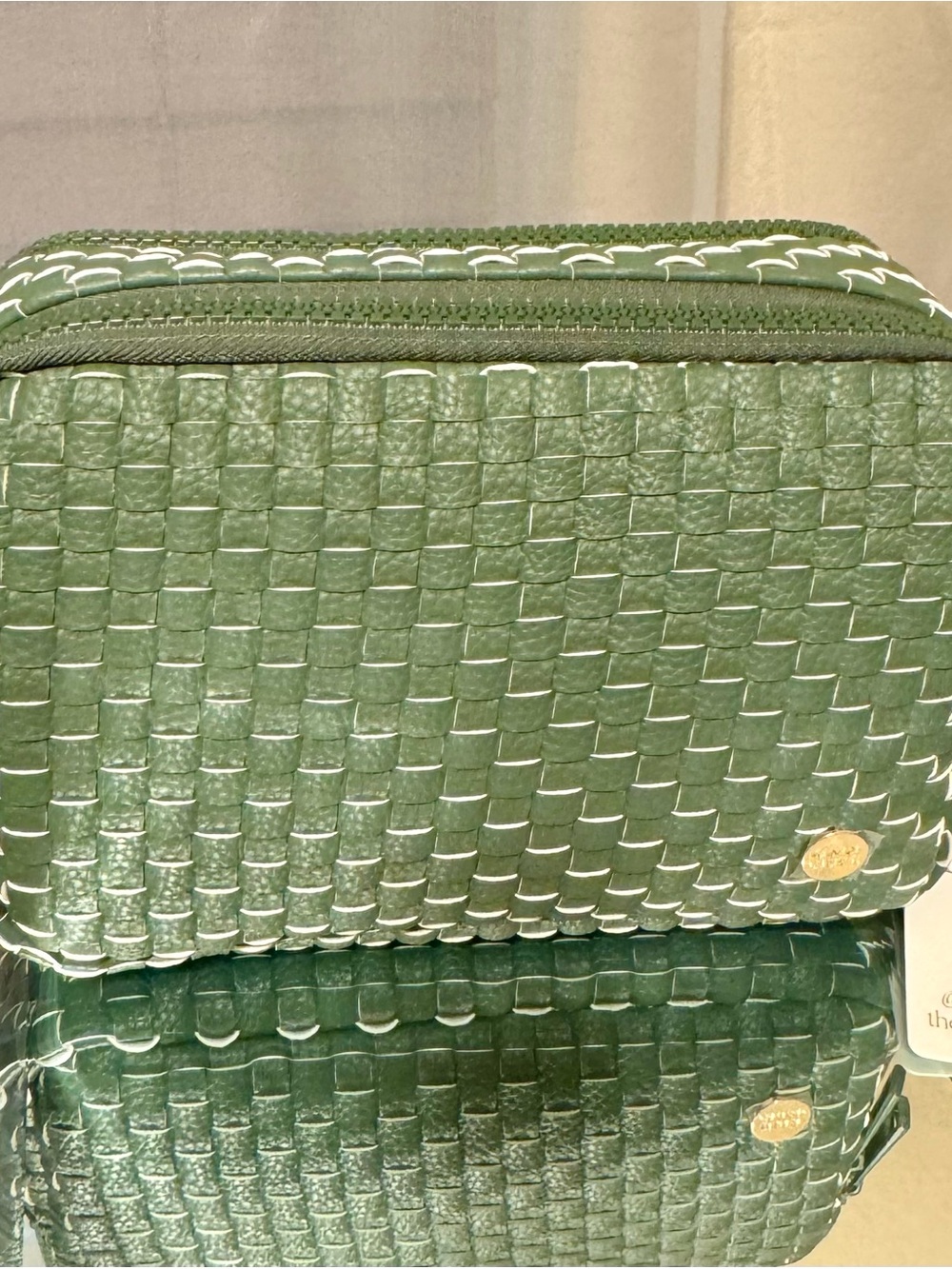 Gold Blush Olive Green Woven Crossbody  Bestie Bag BNWT